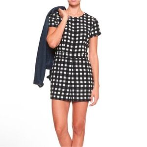 Banana Republic Black and White Gingham Romper